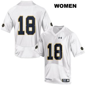 Notre Dame Fighting Irish Women's Joe Wilkins #18 White Under Armour No Name Authentic Stitched College NCAA Football Jersey GDI2899SE